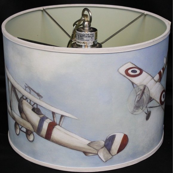 WW1 Fighter Jet Lamp Shade Ceiling Fixture Hanging Planes Aircraft Aviation War - Picture 6 of 10